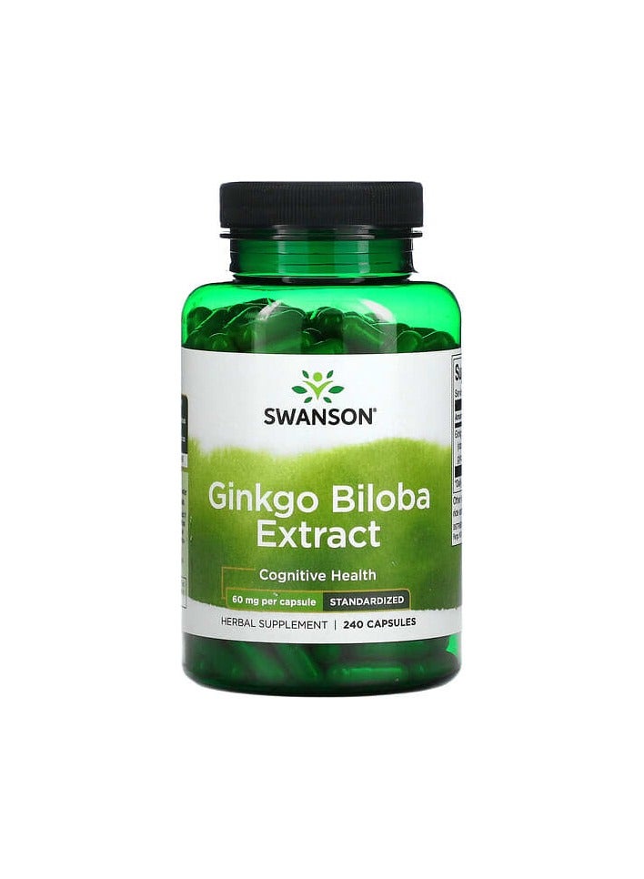 مستخلص الجنكة بيلوبا، 60 ملغ، 240 كبسولة