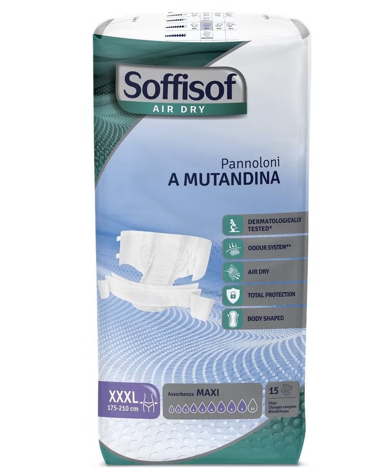 SOFFISOF Adult Diapers, maxi absorbance (Air Dry) 15 Adult Diapers, Size 3XL - Image 2