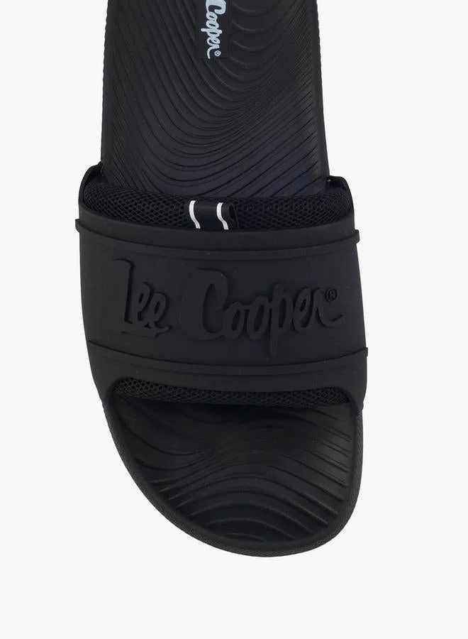 Lee Cooper BLACK Men Embossed Slides for Men | Best Price UAE