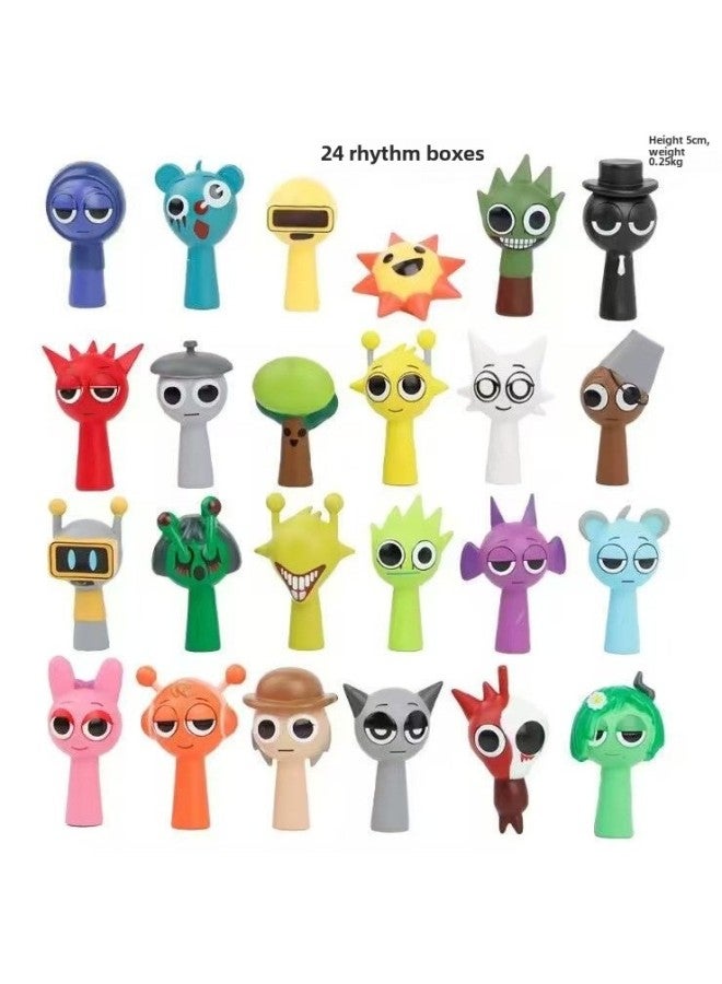 12 24 Rhythm Box Hand-held Music Game Peripheral Model Doll Ornaments-Color:12 Types Of Rhythm Boxes For The 1st Generation