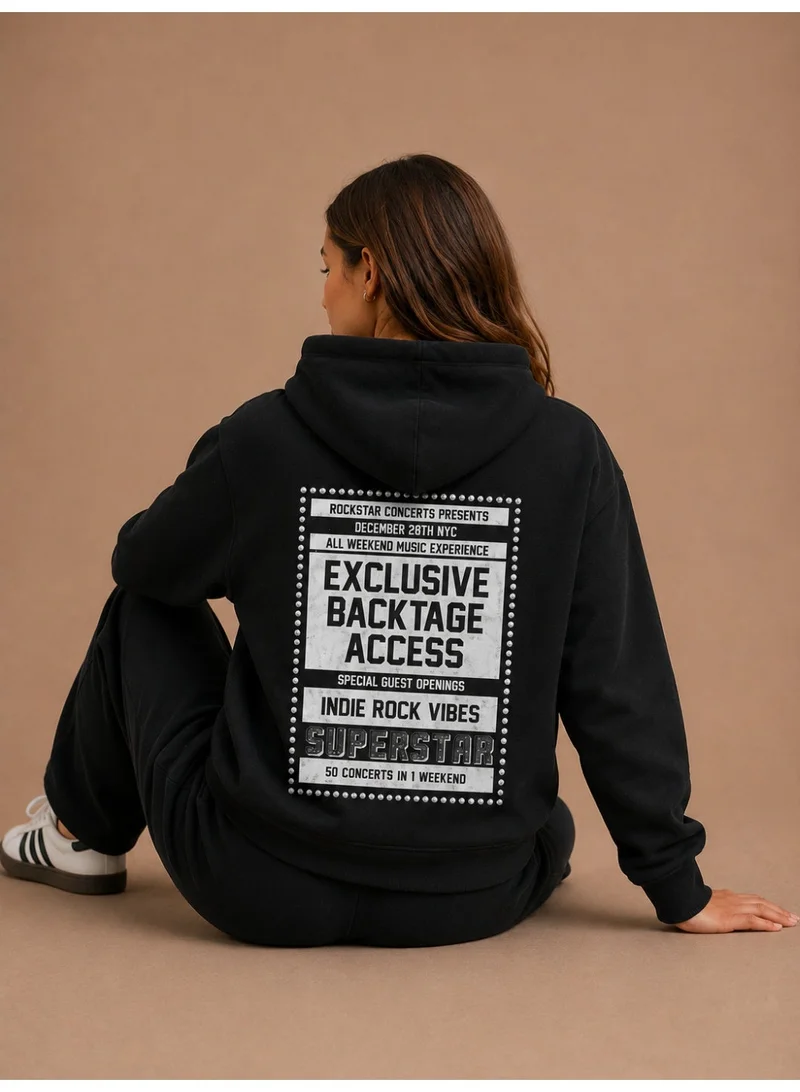 فكتور اند جين Girls Front and Back Graphic Sweatshirt Hoodie and Wide Leg Pants Set