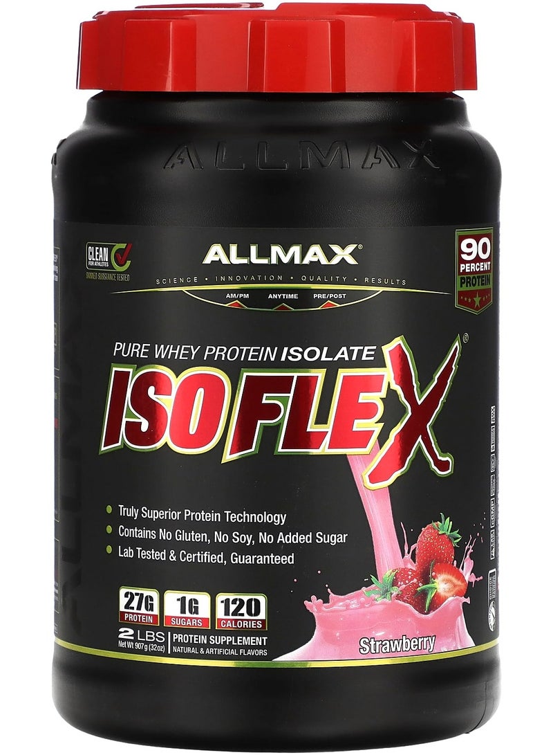 Allmax Isoflex, 100% Pure Whey Protein Isolate, Strawberry, 2 lbs (907 g)