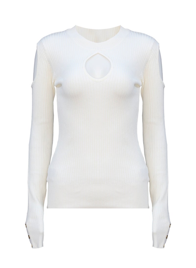 GUESS Guess Women Long Sleeve White Winter Top - Small  - Image 2