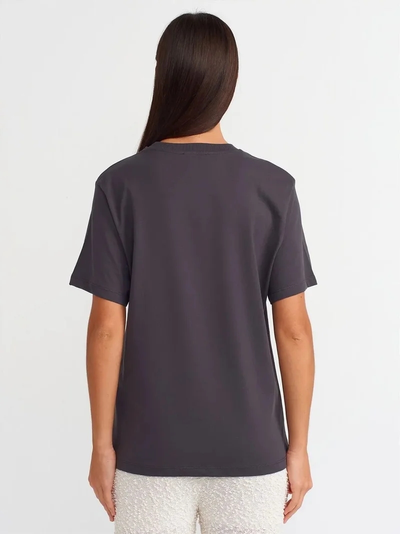 Dilvin Dilvin Women's Cotton Printed Crew Neck T-Shirt