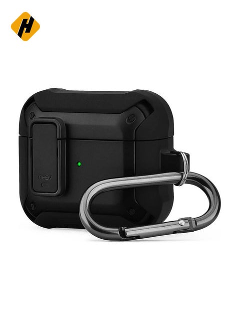 Lock Design Airpdods 3 case,RGBWIND Air Pod 3rd (2021) Cover with Keychain,Hard Protective Skin for Airpod 3 Charging Case,LED Visible