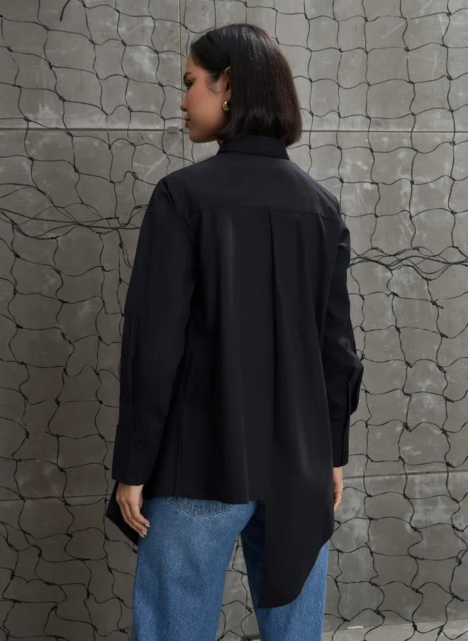 SASSAFRAS Black Cotton Casual Shirt for Women
