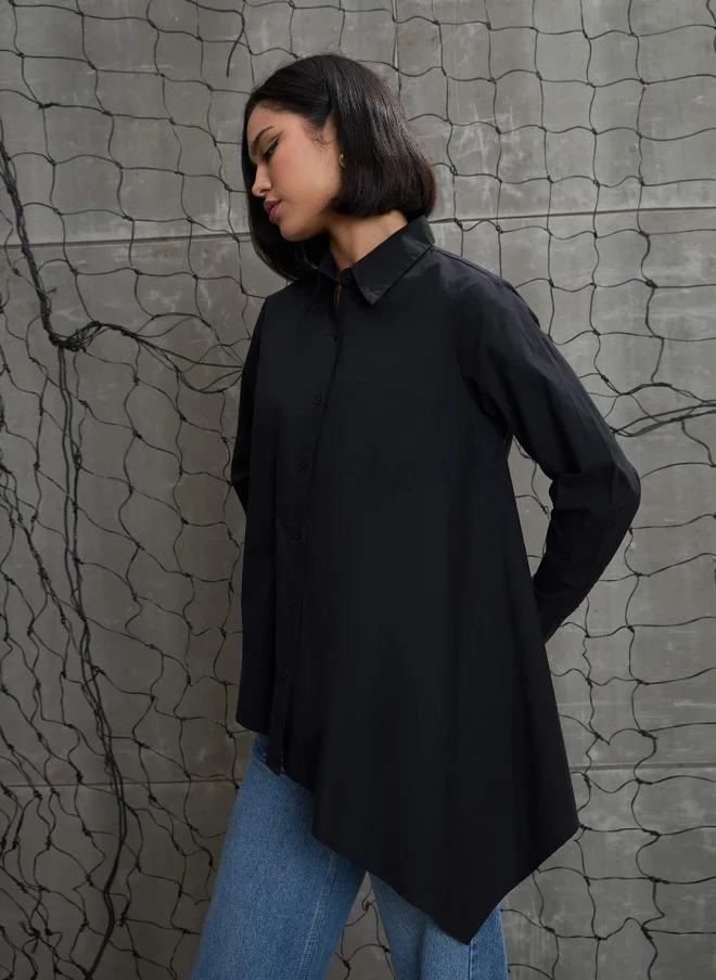 SASSAFRAS Black Cotton Casual Shirt for Women