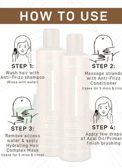 Cadiveu Cadiveu Brasil Cacau Anti Frizz Shampoo & Conditioner Set | Professional Keratin Treatment | Daily Use for Smooth & Silky Hair | Enriched with Keratin, Cocoa & Panthenol | 2 x 300ml (10.1 fl. oz.)  - Image 3