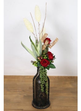 Artificial Flower Storage Marble Patterned Artificial Rose Arrangement in Large Glass Vase 80 cm
