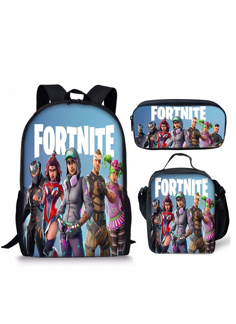 FORTNITE Fortnite Backpack with Large Capacity Three Piece Backpack and Student backpack 