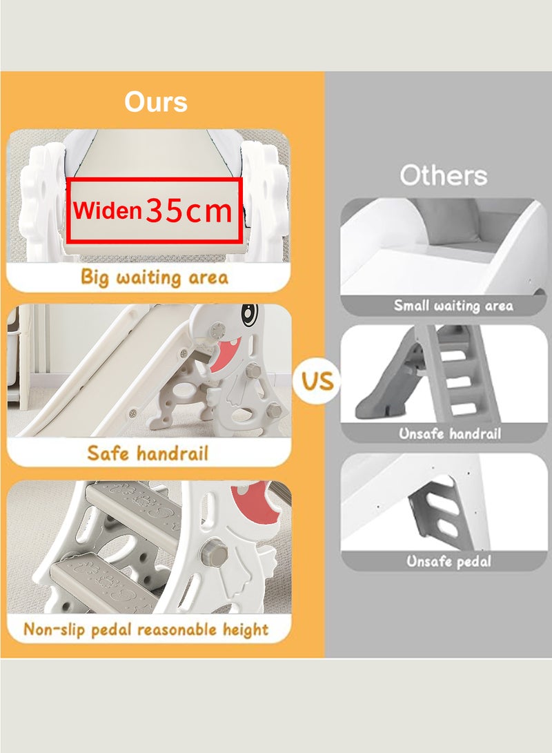 MaBaby Children's Freestanding Slide Indoor Household Small Kids Slide for Toddlers Folding Indoor Freestanding Slide Easy Assemble Children Climber Playset Toy Climber Freestanding Toddler Slide Basketball - Image 3