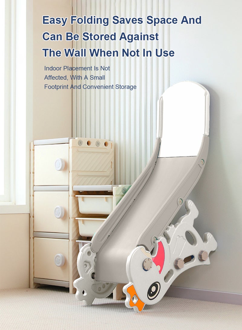 MaBaby Children's Freestanding Slide Indoor Household Small Kids Slide for Toddlers Folding Indoor Freestanding Slide Easy Assemble Children Climber Playset Toy Climber Freestanding Toddler Slide Basketball - Image 4