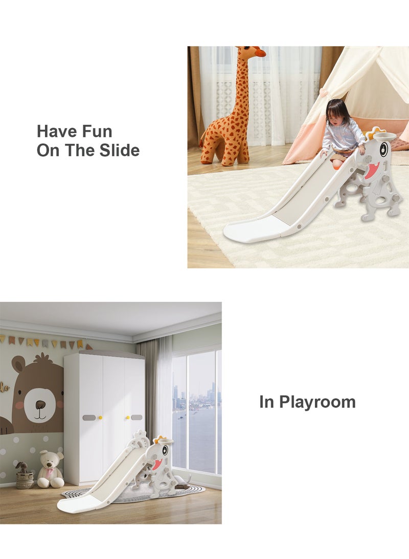 MaBaby Children's Freestanding Slide Indoor Household Small Kids Slide for Toddlers Folding Indoor Freestanding Slide Easy Assemble Children Climber Playset Toy Climber Freestanding Toddler Slide Basketball - Image 2