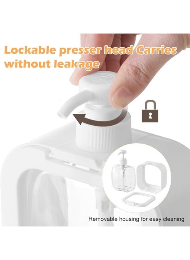 Stylish white hand soap dispenser with a large capacity and practical design, perfect for use in bathrooms or kitchens. This versatile bottle can be filled with hand soap, shampoo, body wash, or laundry detergent. Made from durable, easy-to-clean materials, it’s the ideal solution for keeping your hygiene essentials organized and modern throughout your home.  - Image 2