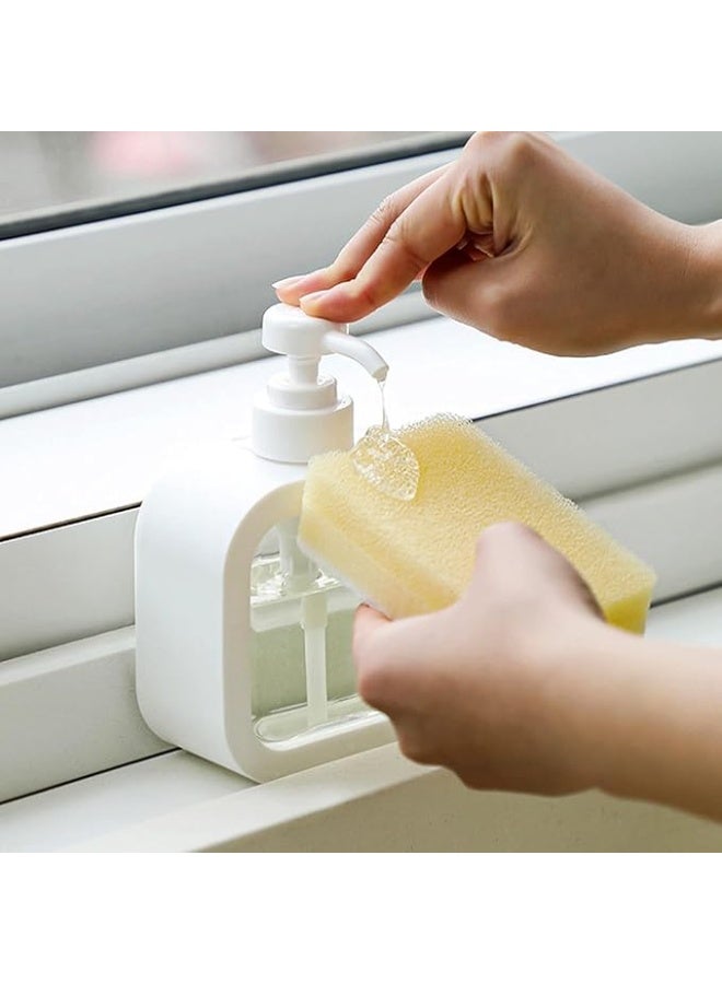 Stylish white hand soap dispenser with a large capacity and practical design, perfect for use in bathrooms or kitchens. This versatile bottle can be filled with hand soap, shampoo, body wash, or laundry detergent. Made from durable, easy-to-clean materials, it’s the ideal solution for keeping your hygiene essentials organized and modern throughout your home.  - Image 4