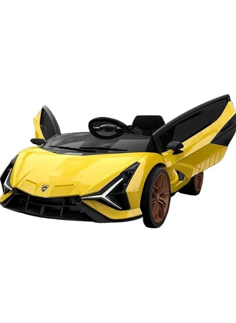 Electric car toy for children designed with the design of famous racing cars, multi-colored (yellow)