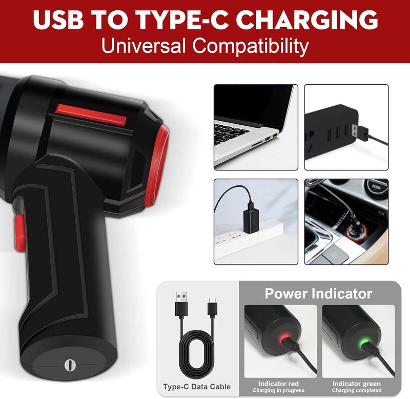 PeroBuno بيروبونو مكنسة كمبيوتر مكنسة كهربائية - منظف هواء - لتنظيف لوحة المفاتيح - هواء معلب لاسلكي - قوي - موفر للطاقة - مضغوط - Image 5