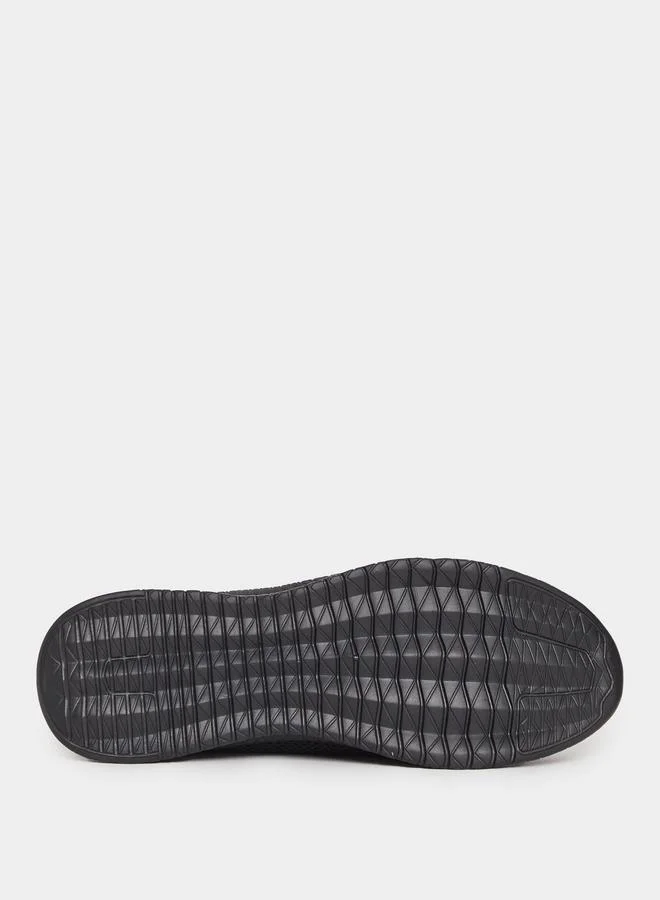Styli Styli Textured Slip On Sneakers with Lace Up Details
