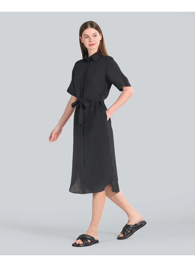 غانت Gant Regular-Fit Linen Ss Shirt Dress