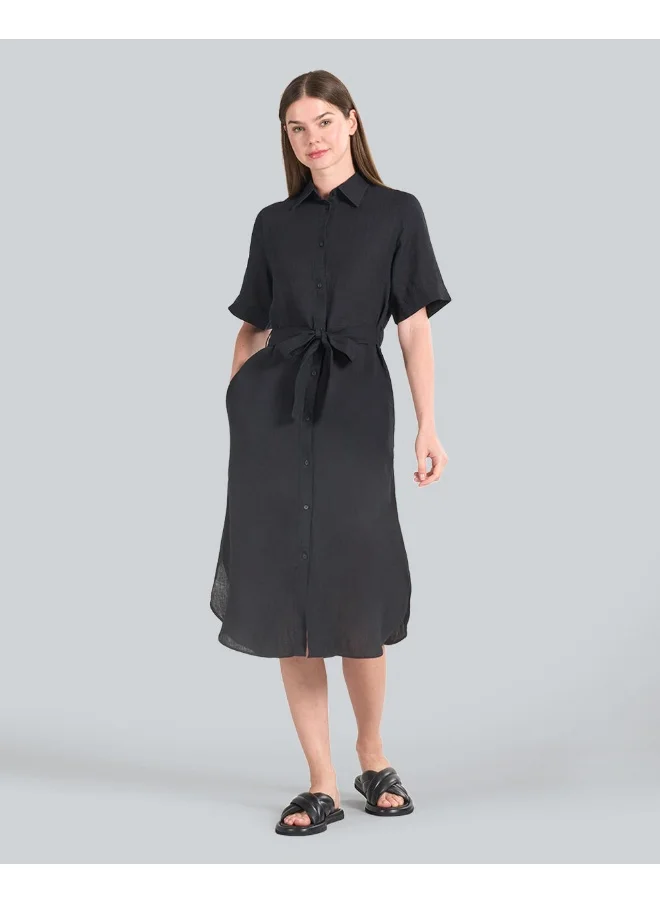 غانت Gant Regular-Fit Linen Ss Shirt Dress