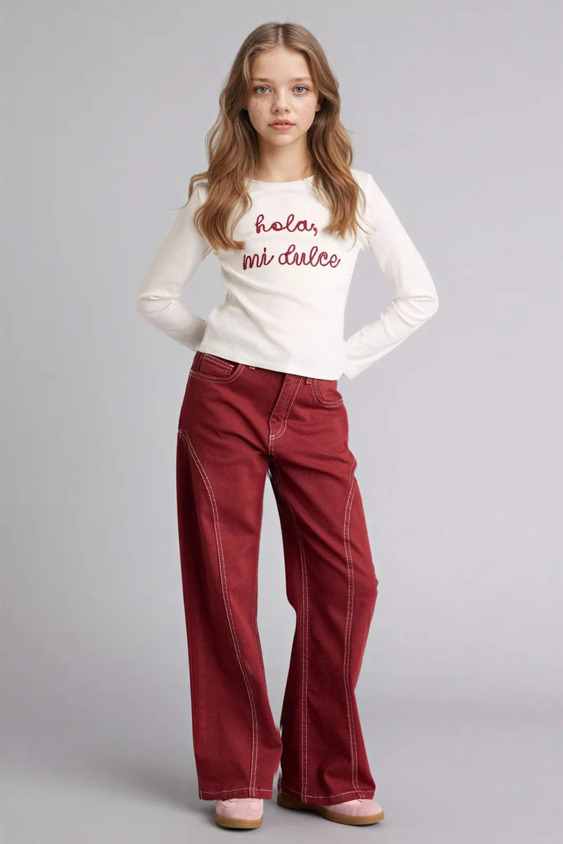 DeFacto Girl Printed Ribbed T-Shirt
