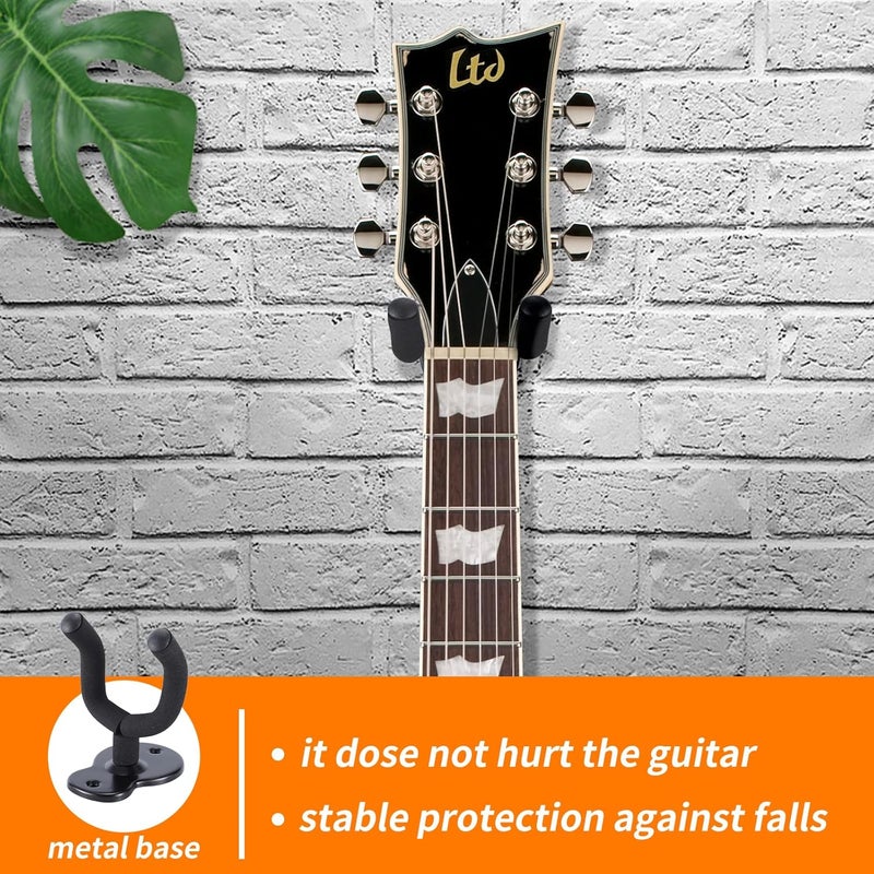 Donux Guitar Wall Mount,Ukulele Hanger Hook Holder Stand Guitar Hangers Hooks for Acoustic Electric Bass Guitars and Ukulele (4 Set) - Image 2