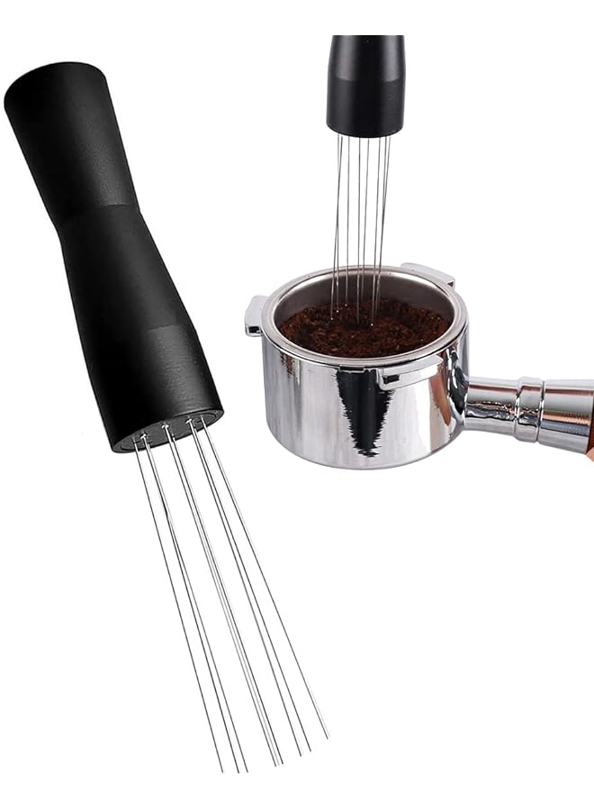 إي سي في في ماكينة تقليب قهوة اسبريسو المهنية باريستا أداة توزيع اليد الفولاذ المقاوم للصدأ إبرة نوع سدادة قهوة أداة التحريك العبث - Image 1