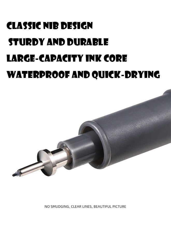 RIANCY 12PCS Professional Technical Pen Set for Engineering Drawing – Precision Fineliners for Industrial Design, Landscape, Interior & Manga Illustration - Image 3