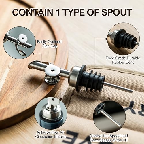 LYEOBOH Olive Oil Dispenser Bottle, Oil Dispenser for Kitchen, Ceramic Cooking Vinegar Dispensing Bottles with Spout, White - Image 4