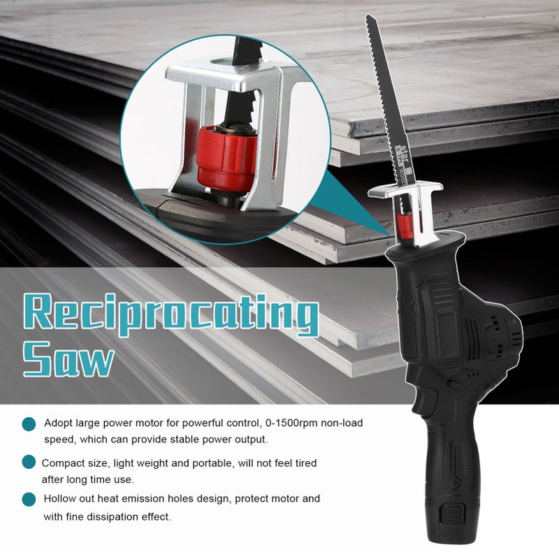 12V Portable Multifunctional Reciprocating Saws Outdoor Saber Saw Electric Power Tools for Cutting Wood Iron Sheet Plastics - Image 2