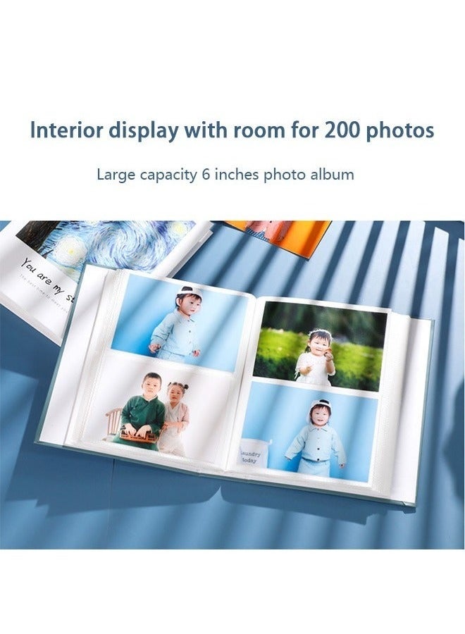 YelaJoy 200 Pockets Stamping Photo Album for 6 Inches Photos Portable Photo Album for Family Wedding Boys Girls - Image 2