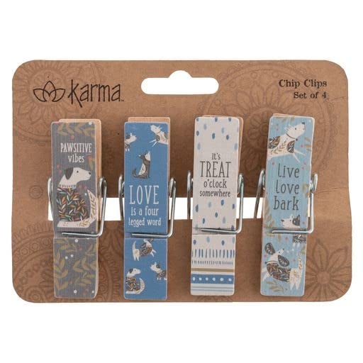 Karma Karma Gifts Chip Clips One Size Blue Dog