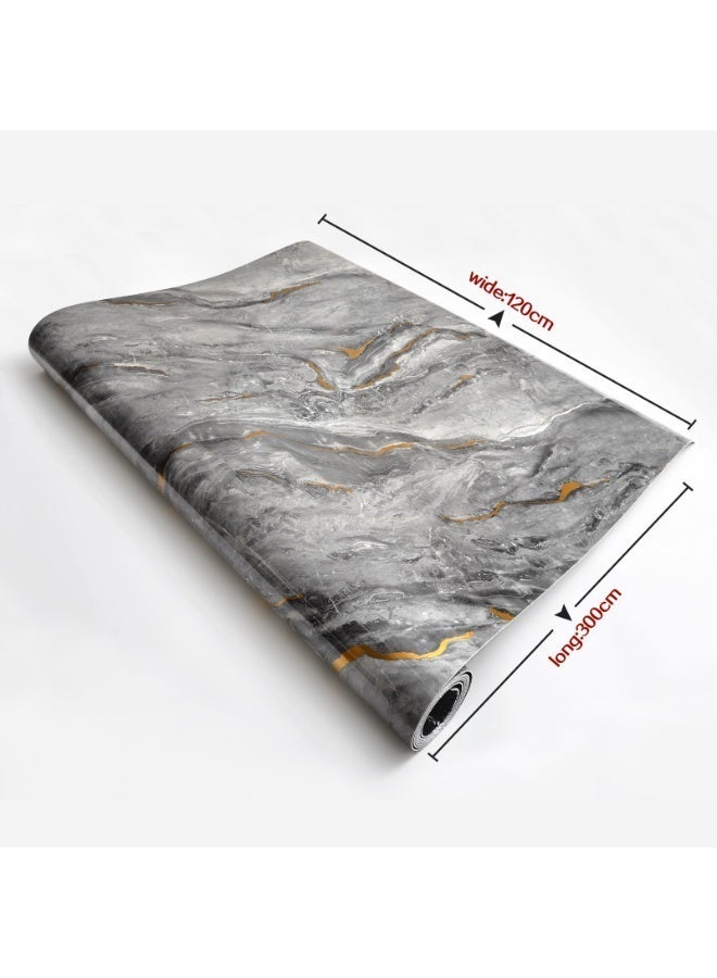 brievo Foam Self-Adhesive Wall Sticker Roll, Grey Glossy Marble Design with Gold Accents, Large Size 120cm × 300cm, Waterproof & Oil-Resistant Peel & Stick Wallpaper for Bedroom, Living Room, Kitchen, Bathroom - Image 3