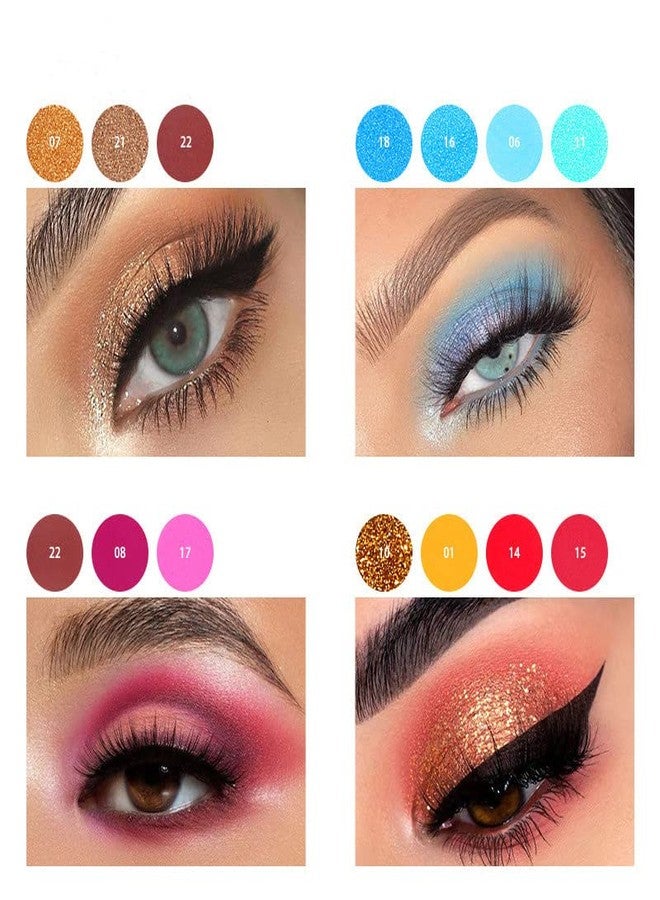 VERONNI 24 Colors Neon Glitter Eyeshadow Palette UV Luminous Matte and Glitter Makeup Pallet Shimmer Eye Makeup Waterproof and Sweat Resistant Eye Shadow (24 colors) - Image 4