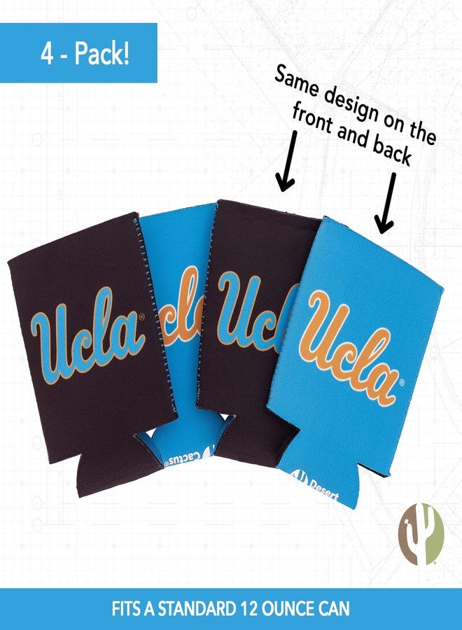 Desert Cactus University of California Los Angeles Can Insulator UCLA Beverage Cooler 4 Pack Foam Beverage Holder Bruins (4 Pack Can) - Image 2