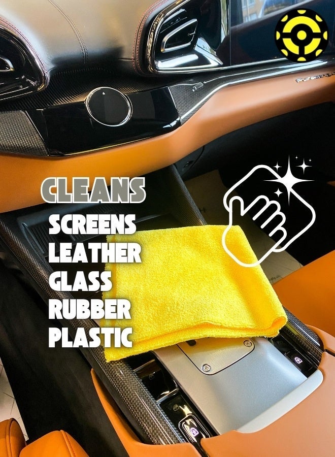 IONIC Microfiber Cleaning Towels(Pack of 3), Highly Absorbent Cleaning Rags, Lint Free Cleaning Towels, Reusable and Washable, Microfiber Towels for Cars, Home, Glass, Gym (Yellow) - Image 4