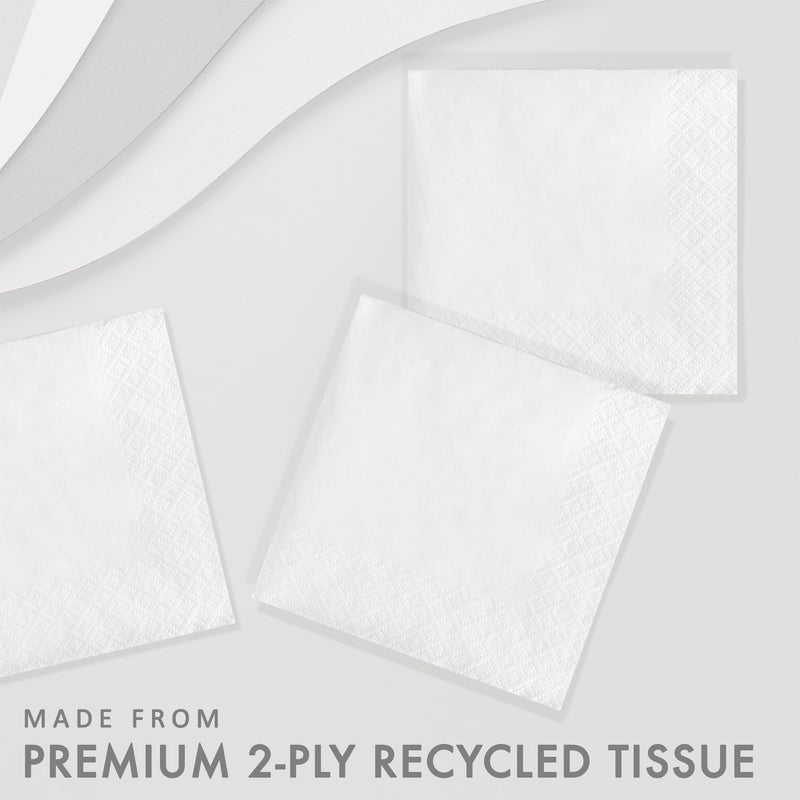 Creative Converting 573272 Solid White 2-Ply Beverage Napkins, 20pcs - Image 2