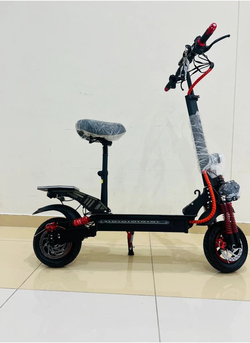 An Electric Scooter For Adults With A Stylish Design And A Powerful Battery, Equipped With Electric Brakes And Front And Rear Lights