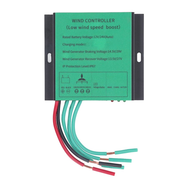 وحدة تحكم شحن توربين الرياح MPPT 100W‑600W 12V 24V مطابقة تلقائية IP67 مقاومة للماء مولد عالمي جهد منخفض - Image 2