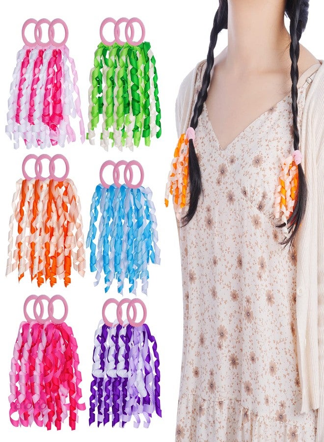 Sucrain 18 PCS Girls Hair Ribbons Ties Colorful Elastic Curly Boutique Hair Band Toddlers Girls Kids Children Ponytail Holders - Image 2