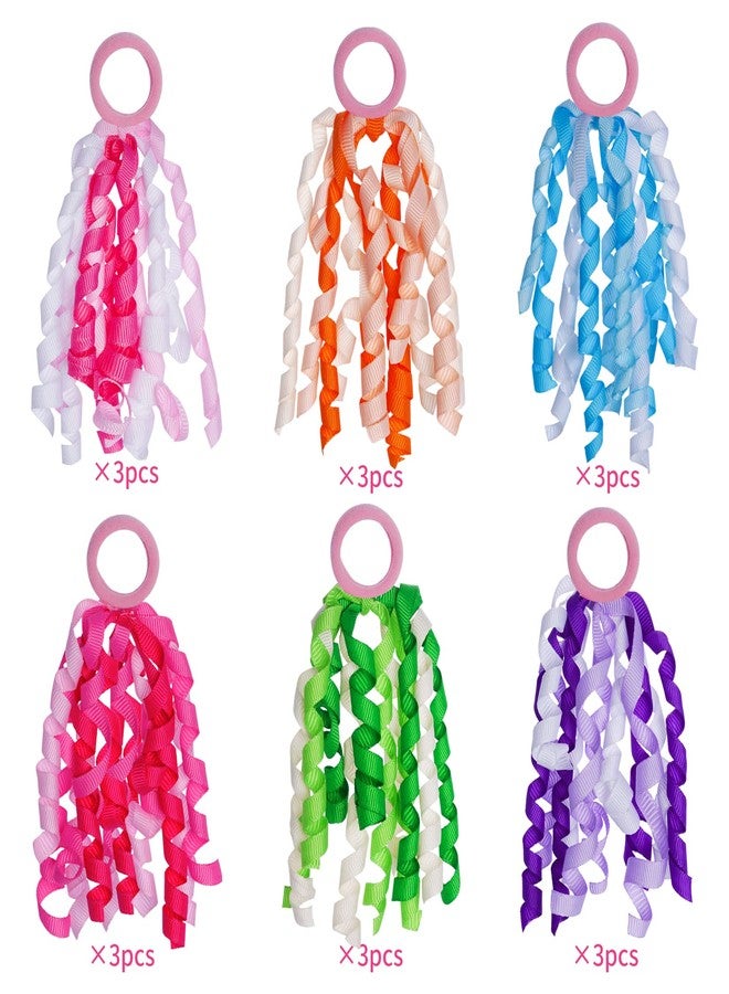Sucrain 18 PCS Girls Hair Ribbons Ties Colorful Elastic Curly Boutique Hair Band Toddlers Girls Kids Children Ponytail Holders - Image 4