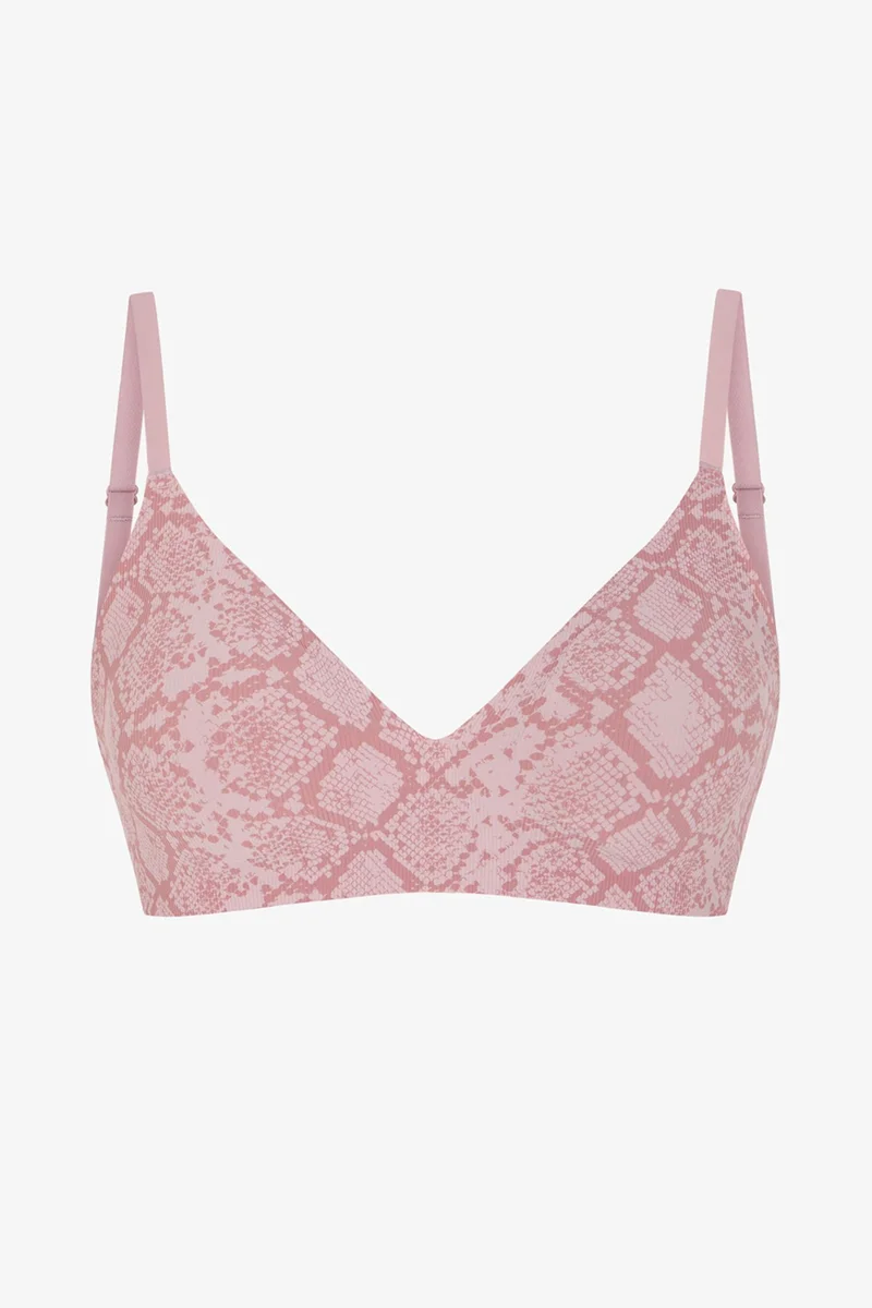 بنتي PENTI No-Show Tattoo Effect Triangle Snake Print Removable Pad Bra