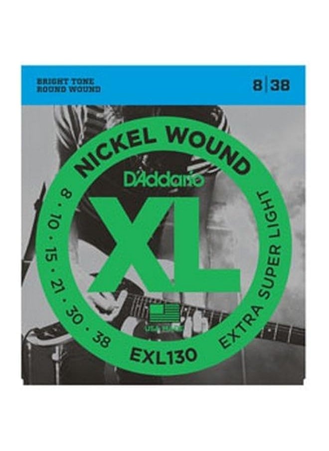 D'Addario EXL130 Nickel Wound Electric Guitar Strings, Extra-Super Light, 8-38 (5 Pack) 
