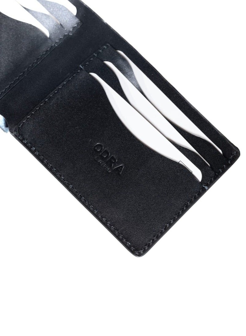 Odra BalanceFold Real Leather Wallet for Men Symmetrical Bifold Design Black NO930 - Image 4