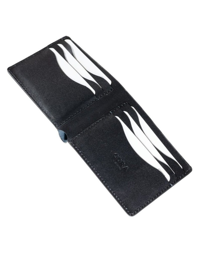 Odra BalanceFold Real Leather Wallet for Men Symmetrical Bifold Design Black NO930 - Image 5