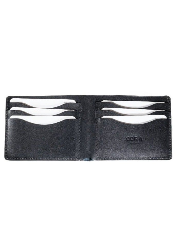 Odra BalanceFold Real Leather Wallet for Men Symmetrical Bifold Design Black NO930 - Image 1