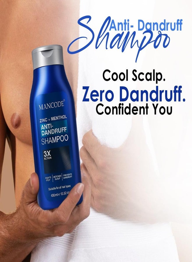 كود الرجل شامبو مانكود المضاد للقشرة مع الزنك والمنثول للرجال والنساء - 400 مل | تركيبة منعشة ومبردة مع بيريثيون الزنك للتحكم في القشرة وحكة فروة الرأس والزيوت الزائدة | شامبو منظف عميق للشعر القوي والخالي من القشرة - Image 5