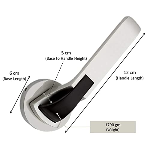 Atom Mortise Rose Door Handle Set with Lock Body | Satin Black Finish | 3 Keys | 6 Lever Double Stage Lockset for Door, Bathroom, Bedroom, Living Room, O-42Rose - Image 3