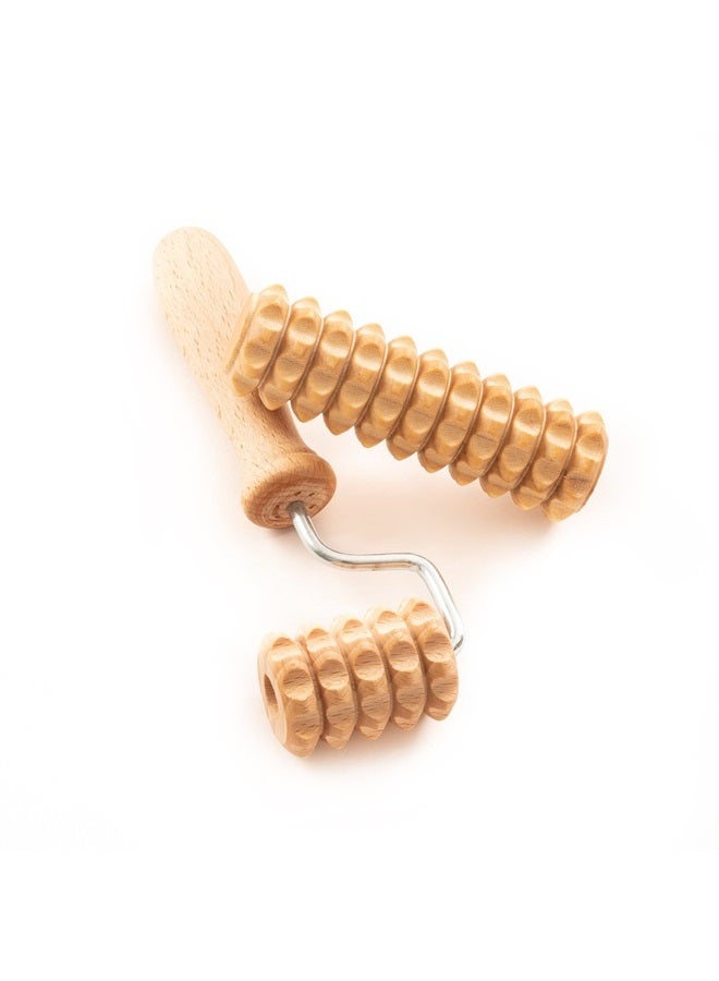 tuuli Body and Face Roller, Multi-Functional Wooden Massage Roller, Helps Ease Muscle Tension and Support Skin Health, Natural Face Massage Tools, Set of 2 (2 piece set A) - Image 1