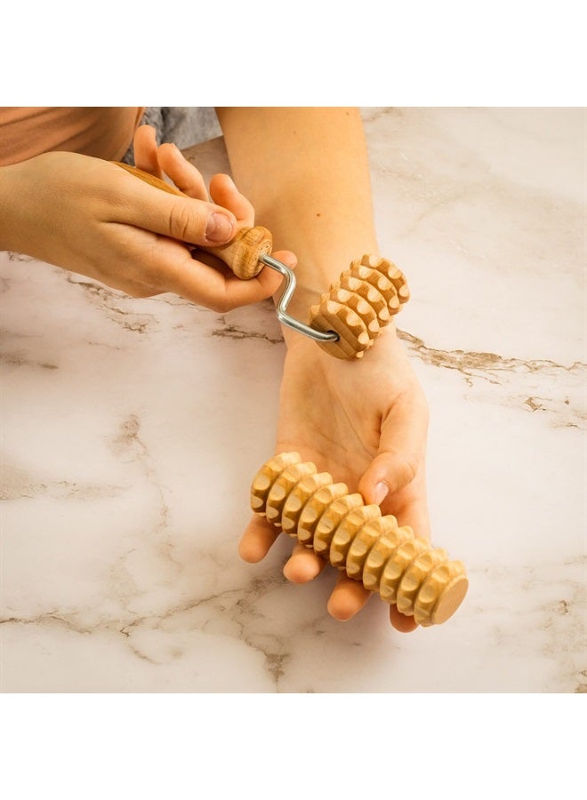 tuuli Body and Face Roller, Multi-Functional Wooden Massage Roller, Helps Ease Muscle Tension and Support Skin Health, Natural Face Massage Tools, Set of 2 (2 piece set A) - Image 2